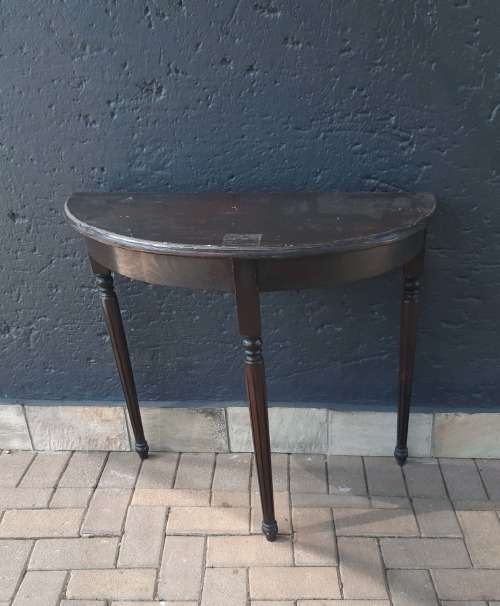 Wooden Half Moon Console Table - Second Hand: CLEARANCE SALE
