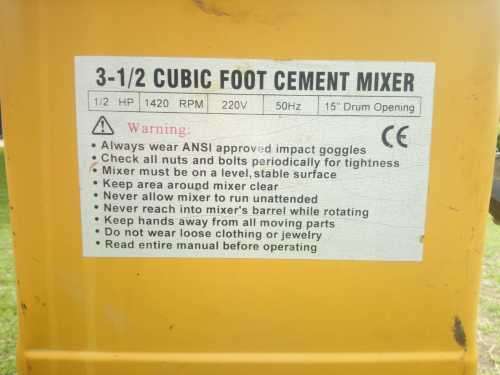 Electric Cement Mixer Excellent Working Condition