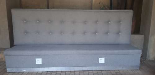 3000mm Restaurant Grey High Back Newly Upholstered Bench with Plug Points