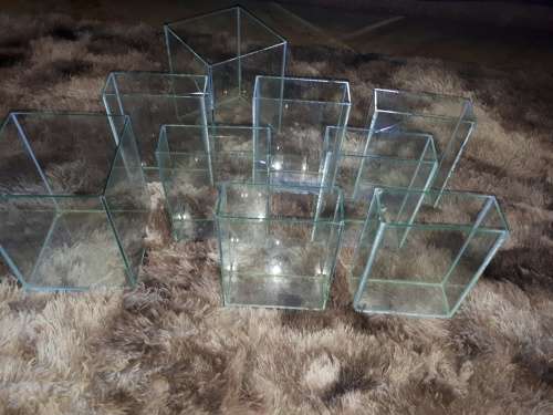 9 Glass Vases or Centre Table Display