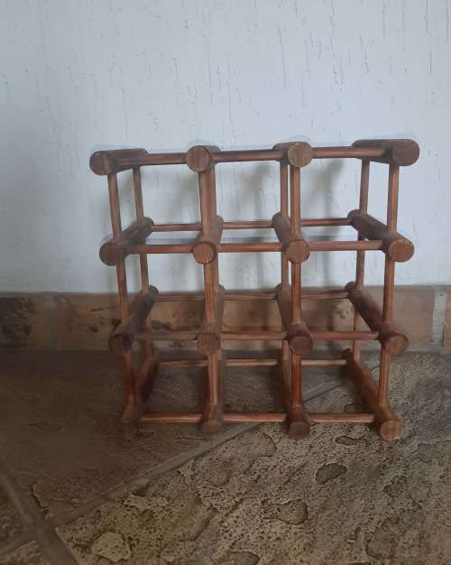 9 Bottle Wood Wine Rack 300x300mm