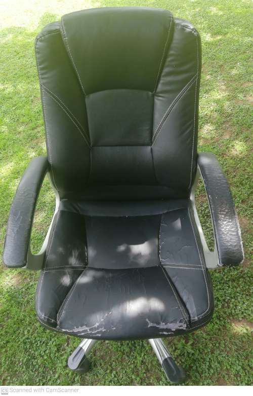 Leather Chair, Bin, Floor Sign & Garage paper roll holder