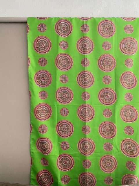 Green Multicolored Circle Patterns Curtains : CLEARANCE SALE