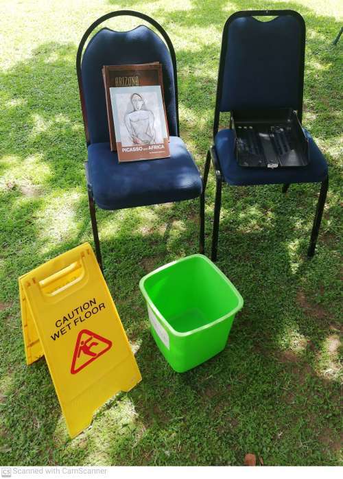 OFFICE PACK Chairs,Books, Dust Bin & Wet Floor Sign