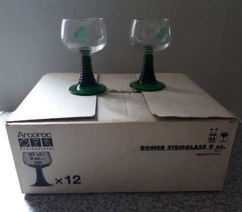 12x Romer Green Stemglass 27cl Branded