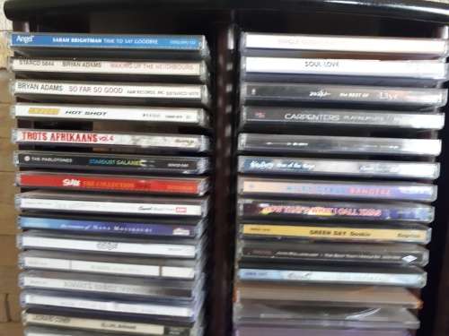 2 Wooden Racks CD +- 150 CD's Assorted READ DESCRIPTION