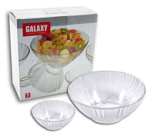 BOWL GLASS GALAXY SET *** 7PC SET ** As per picture