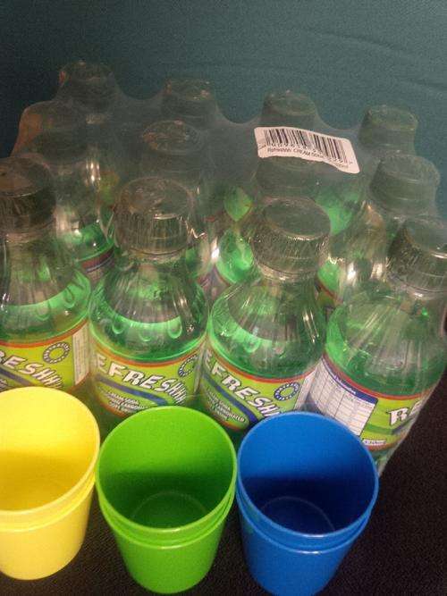 12x330ml REFRESH Softdrinks INCLUDES 6x 50ml Plastic Cups Ass Colours **5 Packs On Auction