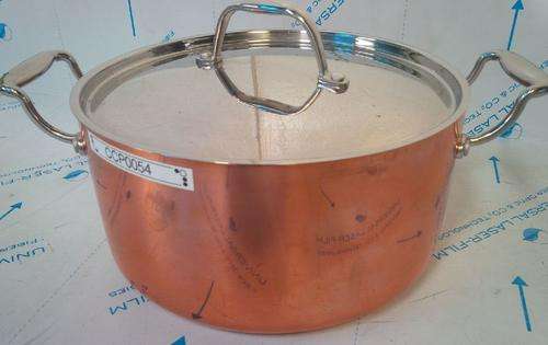 Copper Sauce Pot with Stainless Steel Lid 24x12cm 5.4lt  Showroom Stock