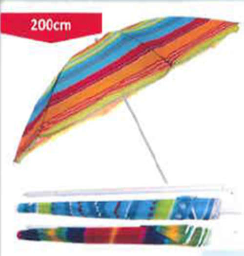 Beach Umbrella 200cm wide in multi colours brighten up your hoilday fun ## 1 on Auction**********