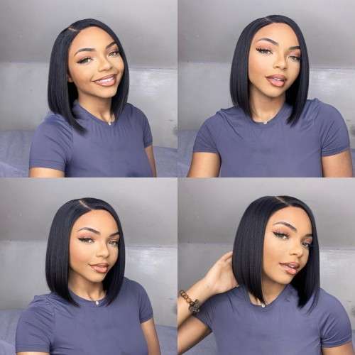 Glueless Brazilian Full Frontal Bob Wig
