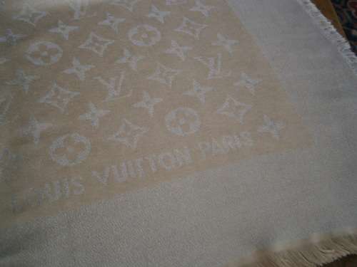 Louis Vuitton labeled  Oversized Wool Silk Scarf /Shawl