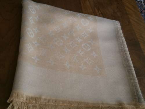 Louis Vuitton labeled  Oversized Wool Silk Scarf /Shawl