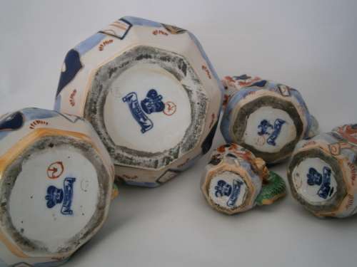 5 X GRADUATED IRONSTONE CHINA DRAGON JUG SET