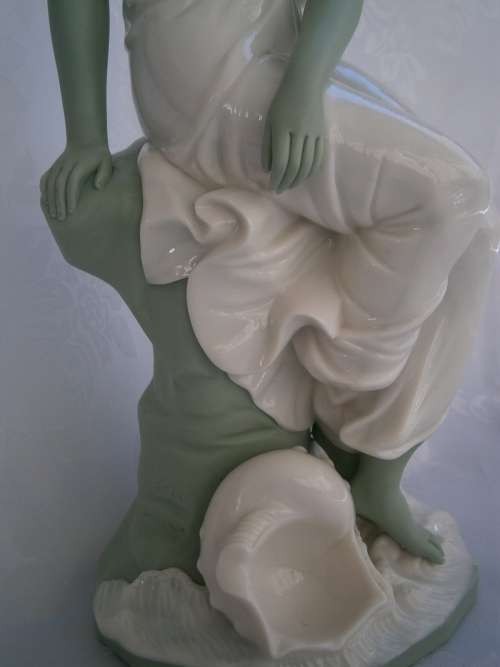 Minton part Glased and green tinted parian Figure  `MIiranda`, late 19th century