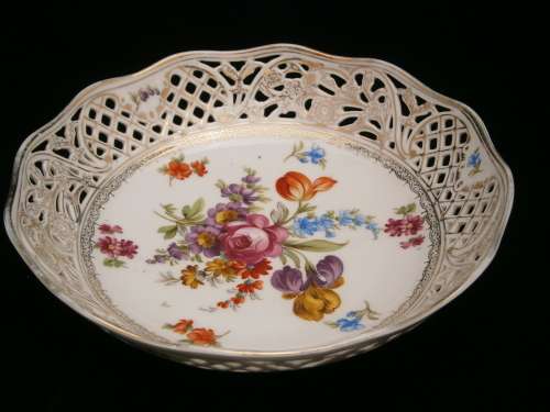 Dresden Porcelain  Reticulated Bowl  - Meissen style