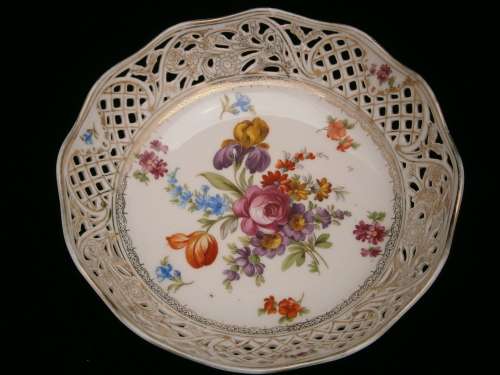 Dresden Porcelain  Reticulated Bowl  - Meissen style