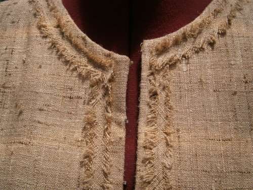 Beige Row Silk  jacket