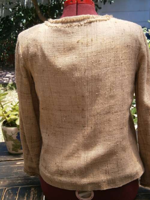 Beige Row Silk  jacket