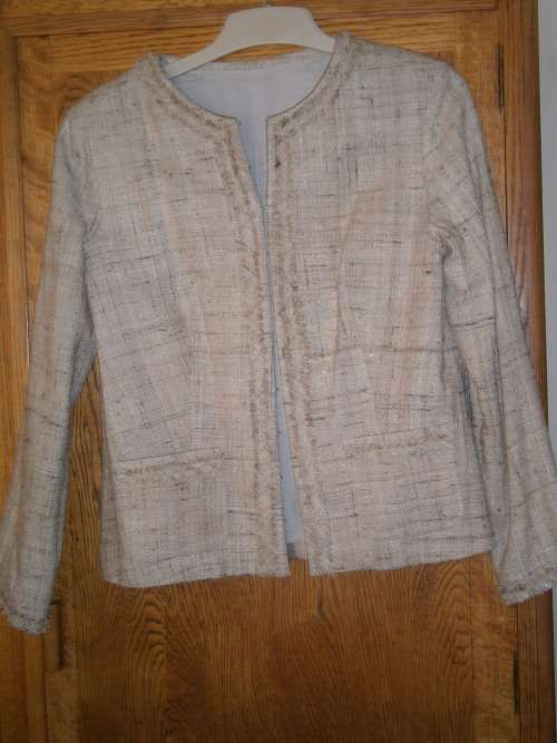 Beige Row Silk  jacket