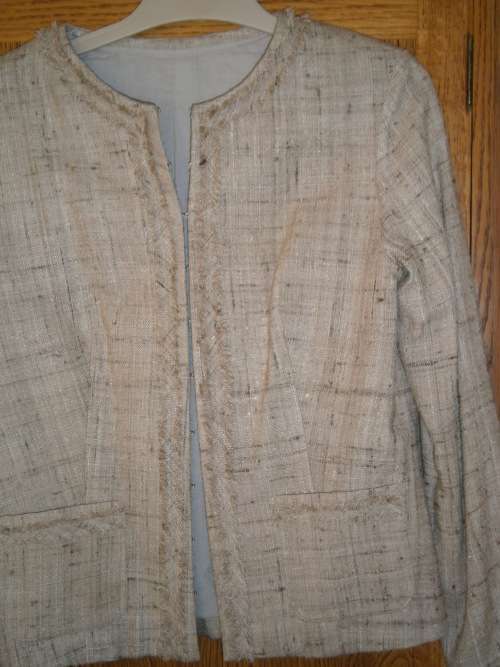 Beige Row Silk  jacket