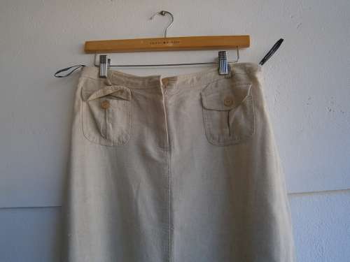 2 pieces 100% Linen Daniel Heghter Paris  Suit: long  top and maxi skirt