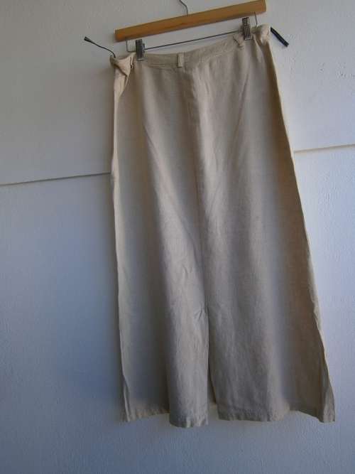 2 pieces 100% Linen Daniel Heghter Paris  Suit: long  top and maxi skirt
