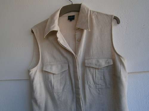 2 pieces 100% Linen Daniel Heghter Paris  Suit: long  top and maxi skirt