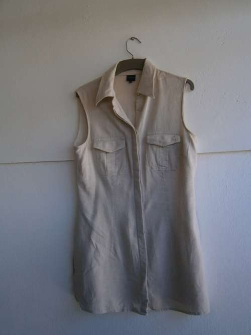 2 pieces 100% Linen Daniel Heghter Paris  Suit: long  top and maxi skirt