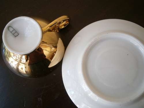 Vienna style cup and saucer - handpainted