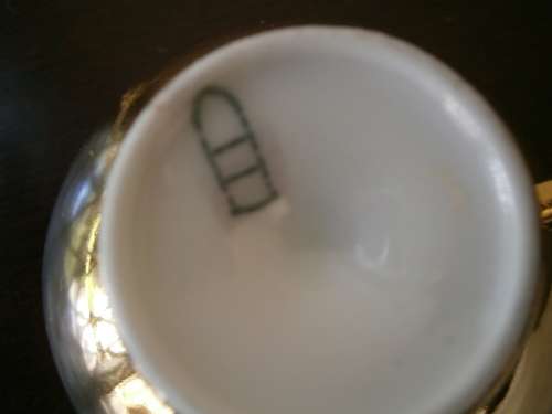 Vienna style cup and saucer - handpainted