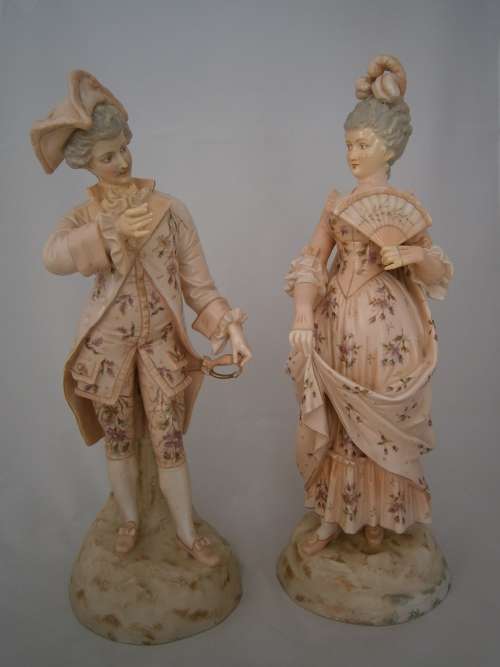 Large (44 cm !) German Volkstedt - Rudolfstadt  figural pare - 44 cm (h)