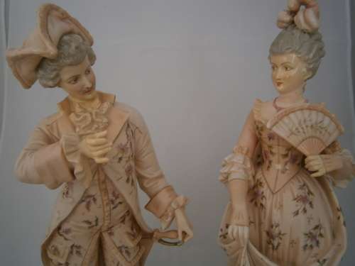 Large (44 cm !) German Volkstedt - Rudolfstadt  figural pare - 44 cm (h)