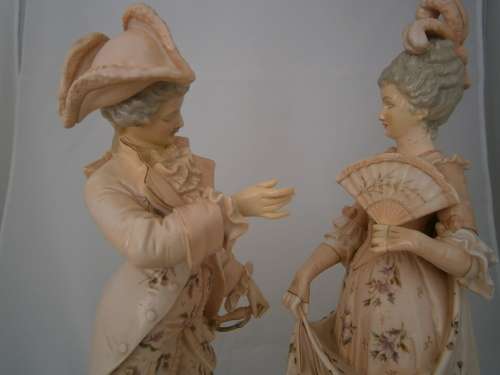 Large (44 cm !) German Volkstedt - Rudolfstadt  figural pare - 44 cm (h)