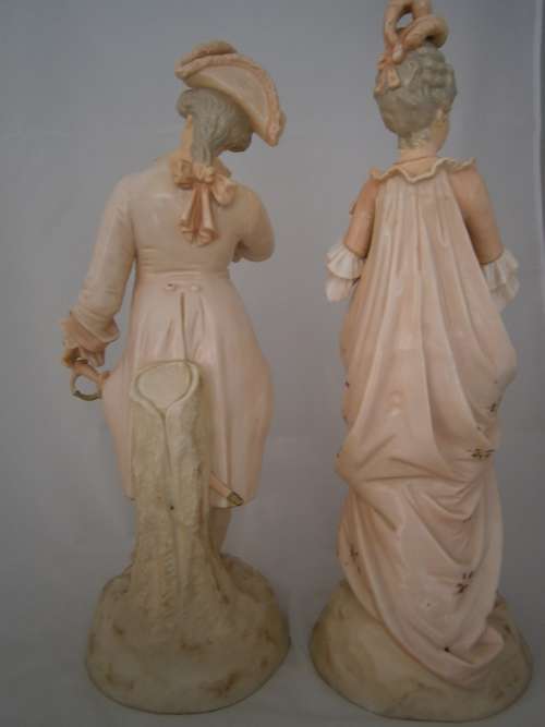 Large (44 cm !) German Volkstedt - Rudolfstadt  figural pare - 44 cm (h)