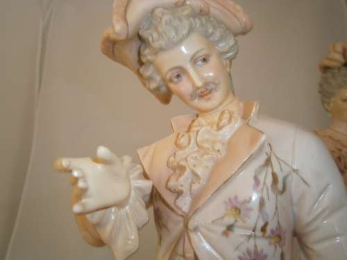 Large (44 cm !) German Volkstedt - Rudolfstadt  figural pare - 44 cm (h)