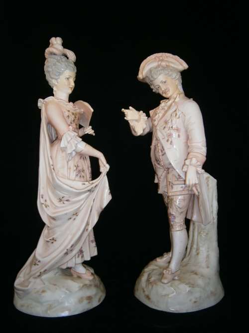 Large (44 cm !) German Volkstedt - Rudolfstadt  figural pare - 44 cm (h)