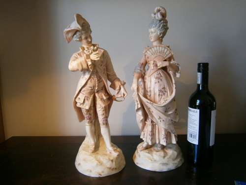 Large (44 cm !) German Volkstedt - Rudolfstadt  figural pare - 44 cm (h)