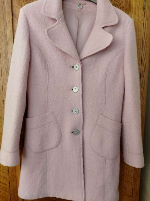 Boiled Wool Pink Coat by Concept UK