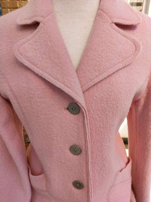 Boiled Wool Pink Coat by Concept UK