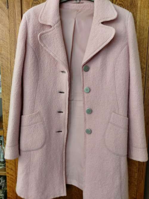 Boiled Wool Pink Coat by Concept UK