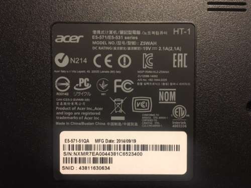 Acer laptop e5-571