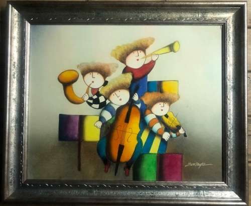 Roybal - Untitled Musicians Oil on canvas