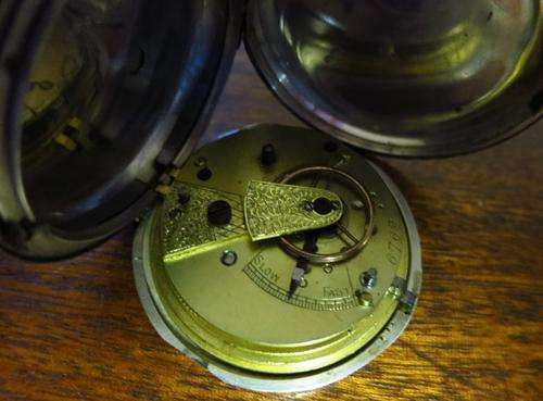 Silver cased Fusee pocket watch