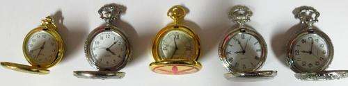 Lot of 5 quartz pocket watches