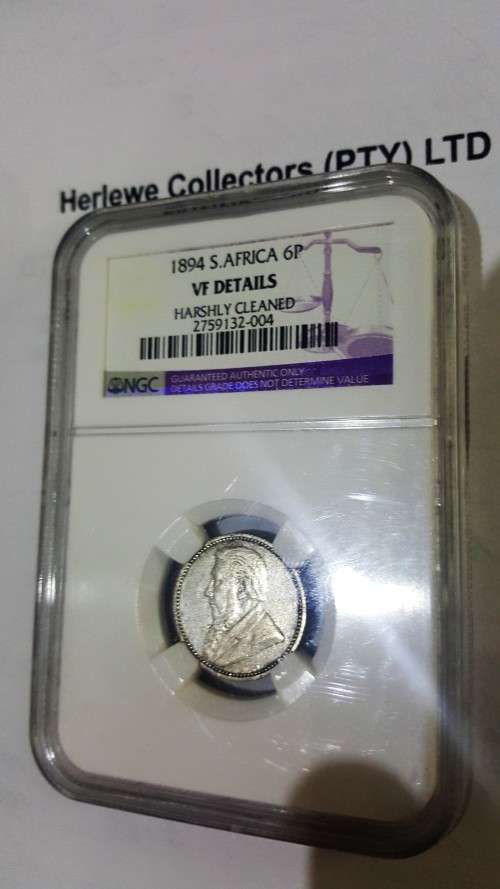 1894 * South Africa 6P VF Details*