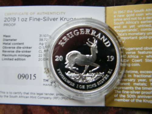 2019 Proof Silver 1oz Krugerrand