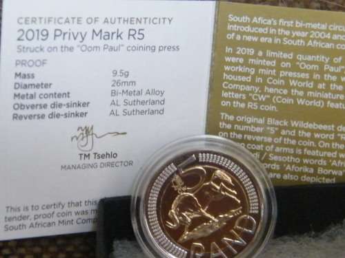 2019 Proof Oom Paul R5 - Brand new