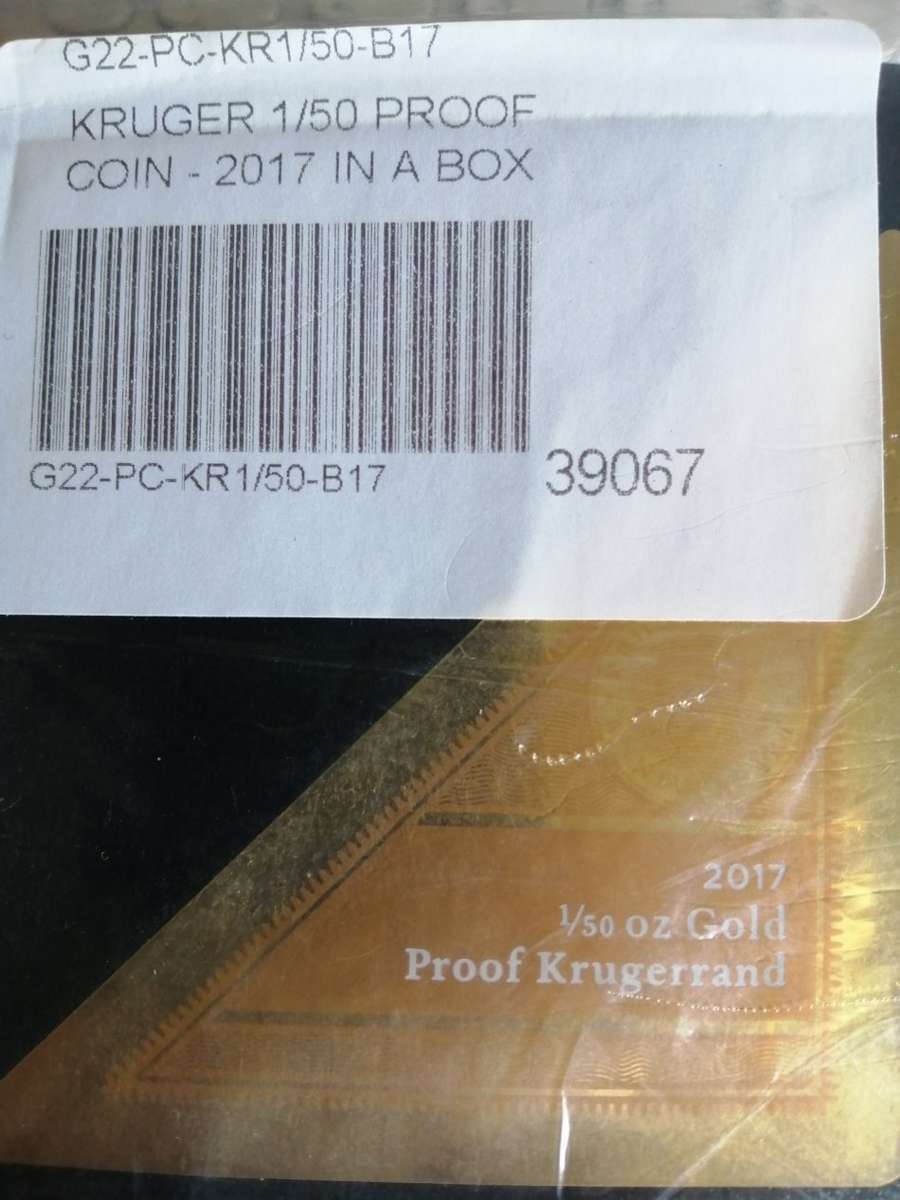 2017 Stunning 1/50Th Krugerrand 50th anniversary Proof coin | Gold 22ct | Sealed