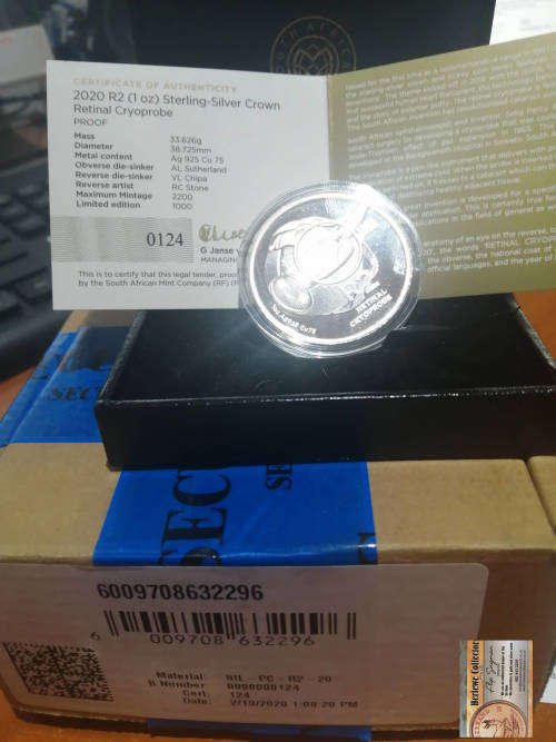 2020 Proof Silver 1oz Crown  R2 Retinal Cryoprobe